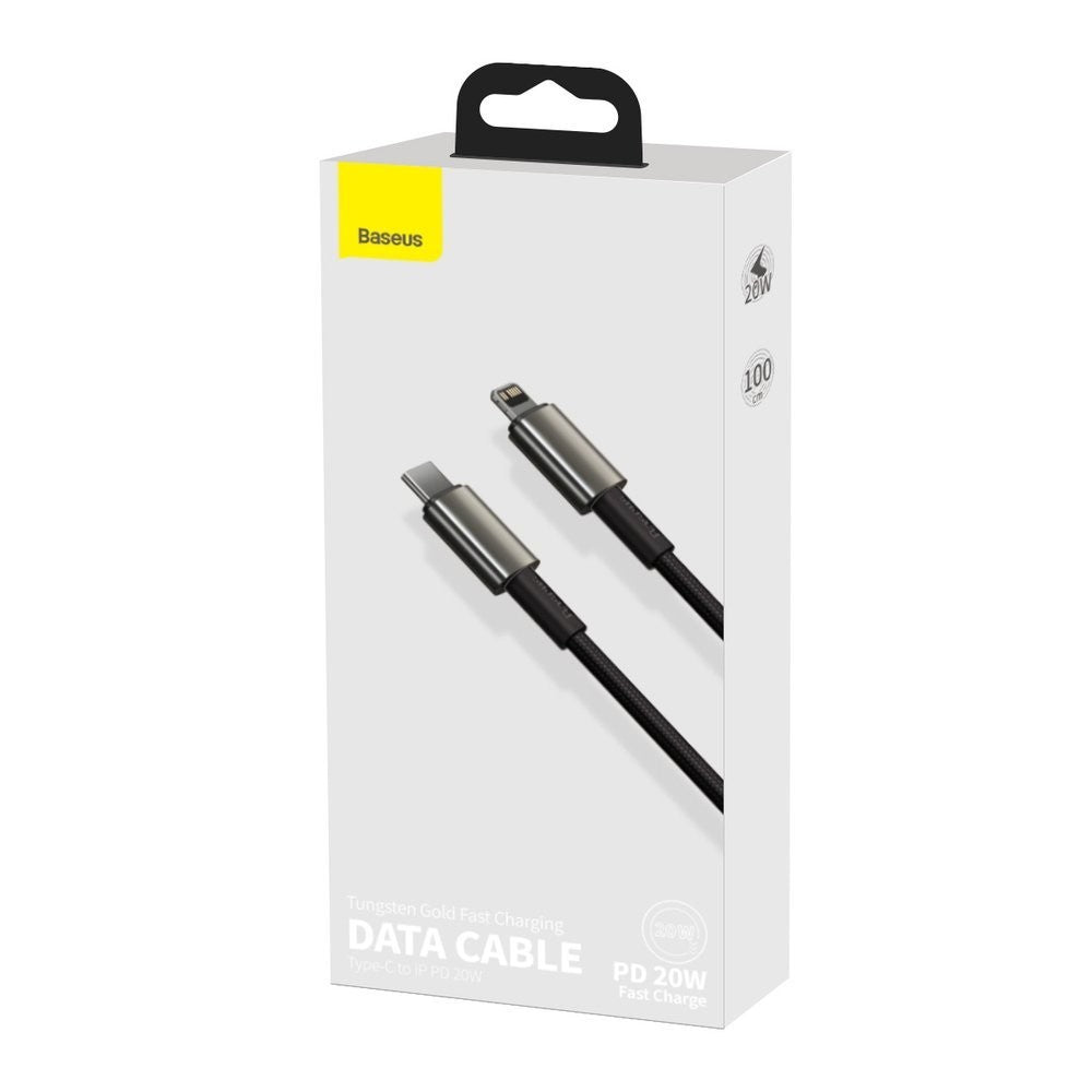 USB kabelis Baseus Tungsten PD20W USB-C to Lightning 1.0m juodas CATLWJ-01
