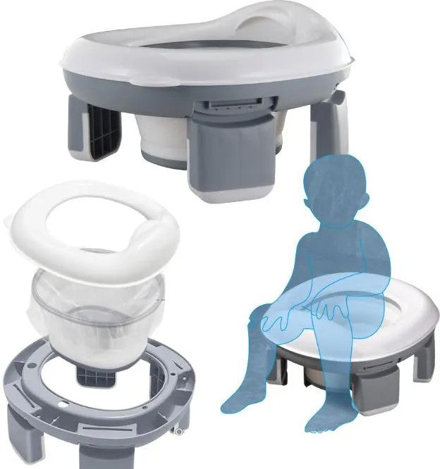 Kelioninis puodukas vaikams Reach Portable Potty 3in1 baltas/pilkas
