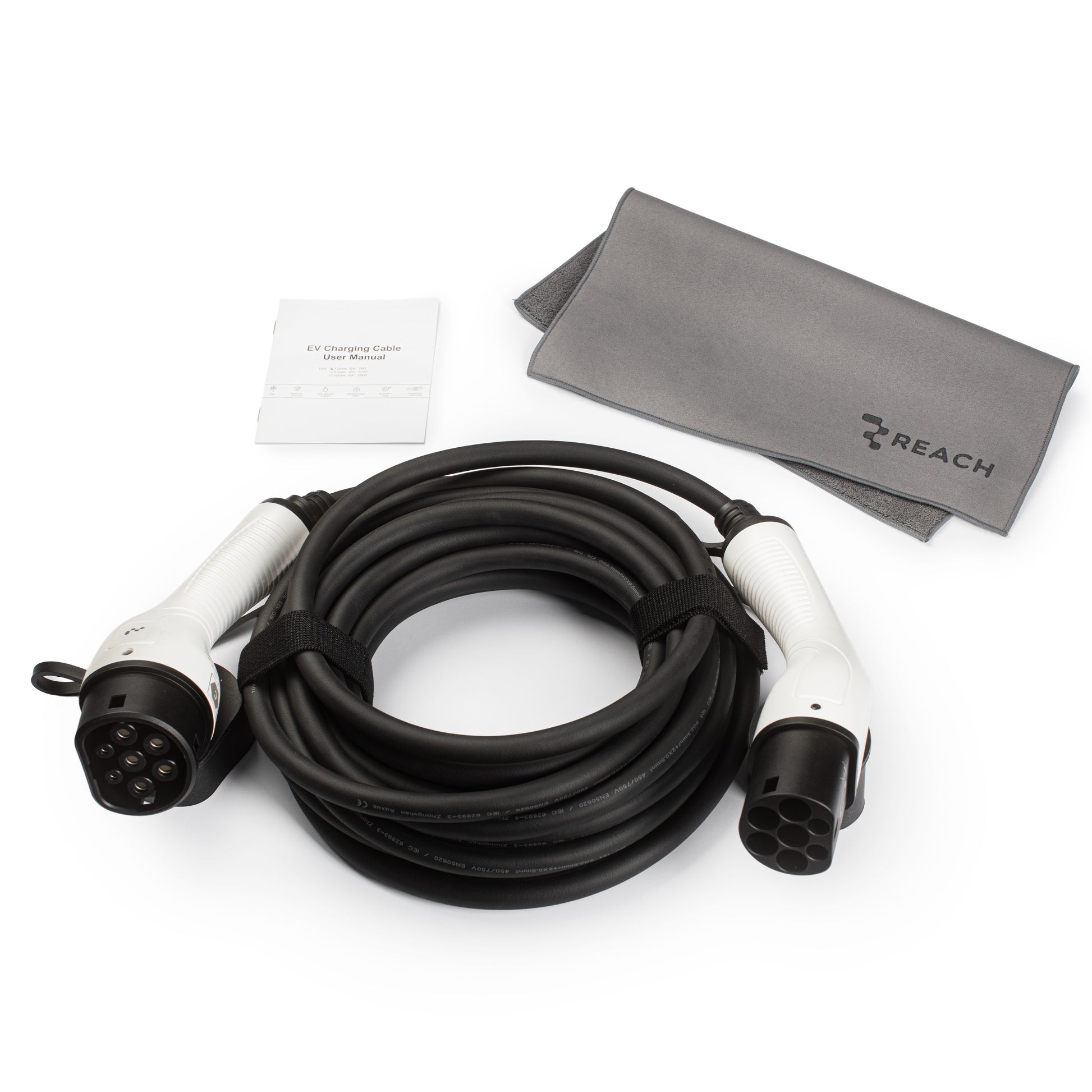 Elektromobilių įkrovimo laidas Reach EVCC1 Type2-Type2 16A 11kW 10.0m