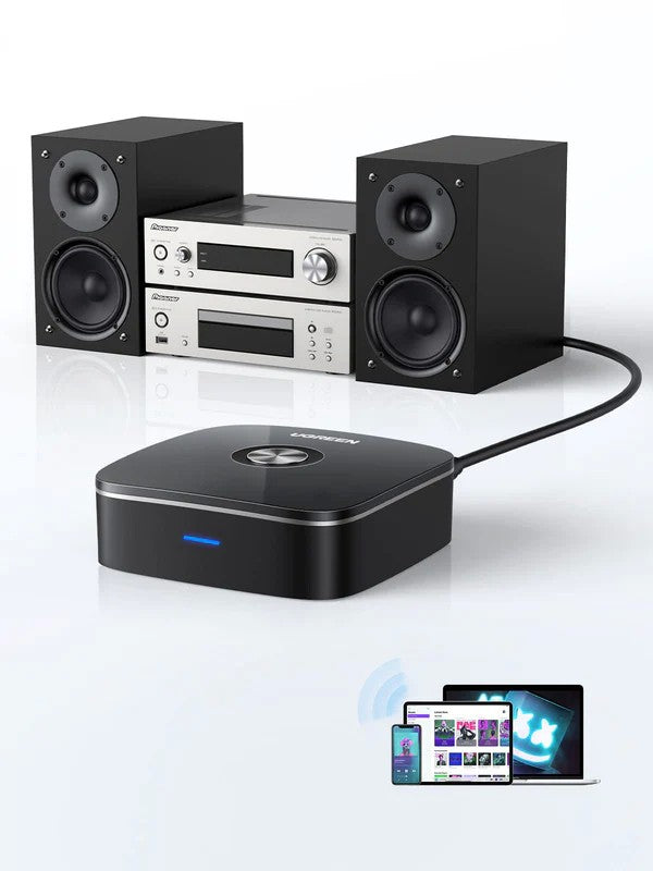Bluetooth adapteris imtuvas Ugreen CM123 2xRCA/AUX Bluetooth 5.0 juodas (30445)