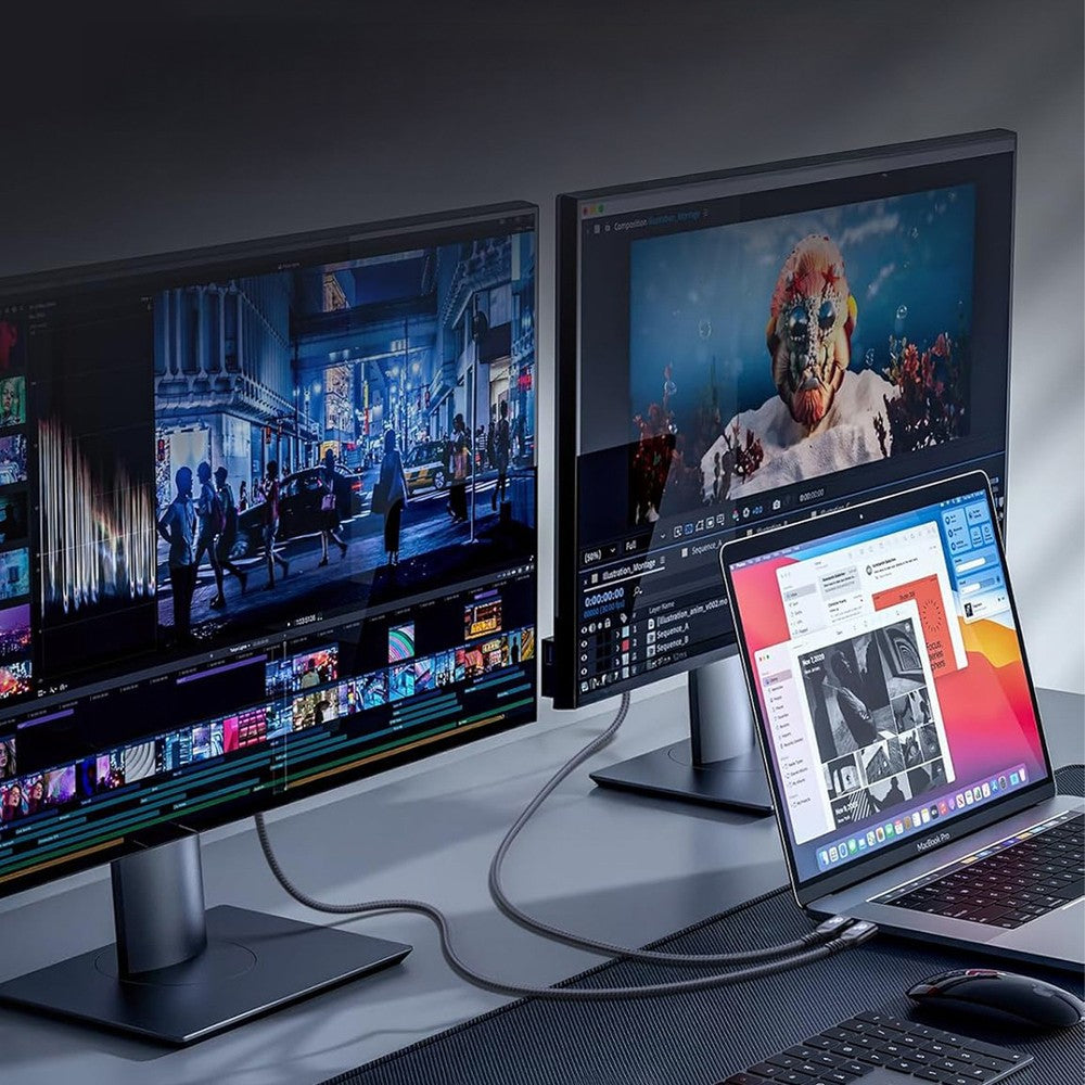 USB kabelis Wozinsky WPS-UY415S USB-C Thunderbolt 4 240W 1.5m juodas