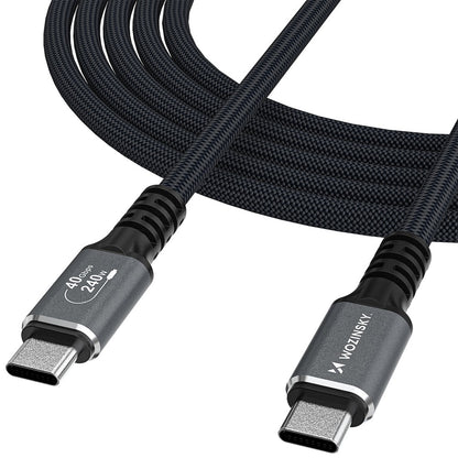 USB kabelis Wozinsky WPS-UY41S USB-C Thunderbolt 4 240W 1.0m juodas