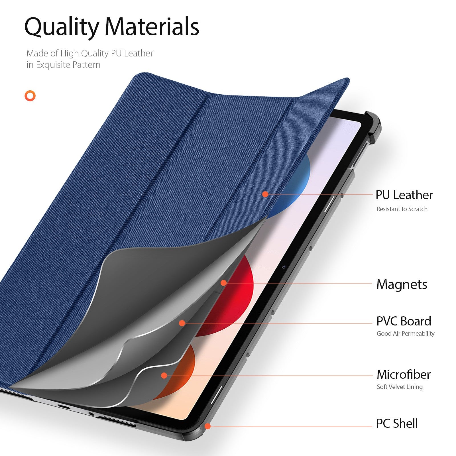 Dėklas Dux Ducis Domo Xiaomi Redmi Pad Pro 12.1/Redmi Pad 2 Pro 12.1 tamsiai mėlynas