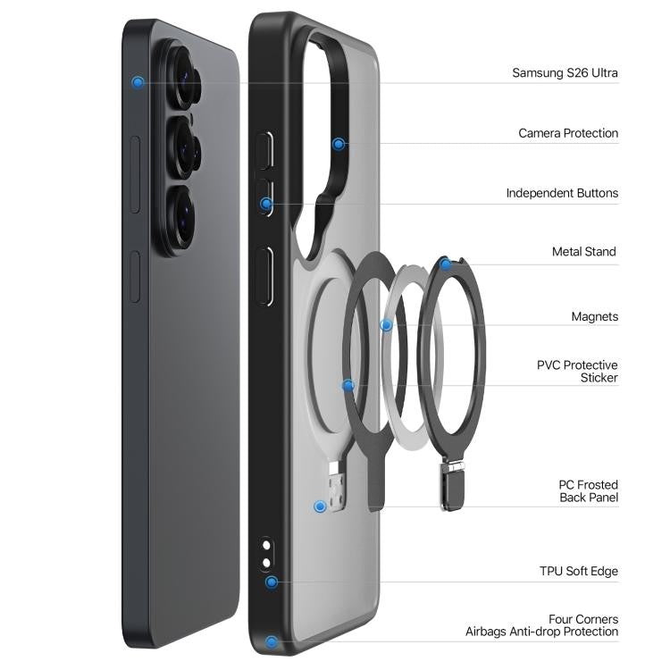 Dėklas Dux Ducis Yind Magnetic Stand Samsung S948 S26 Ultra juodas