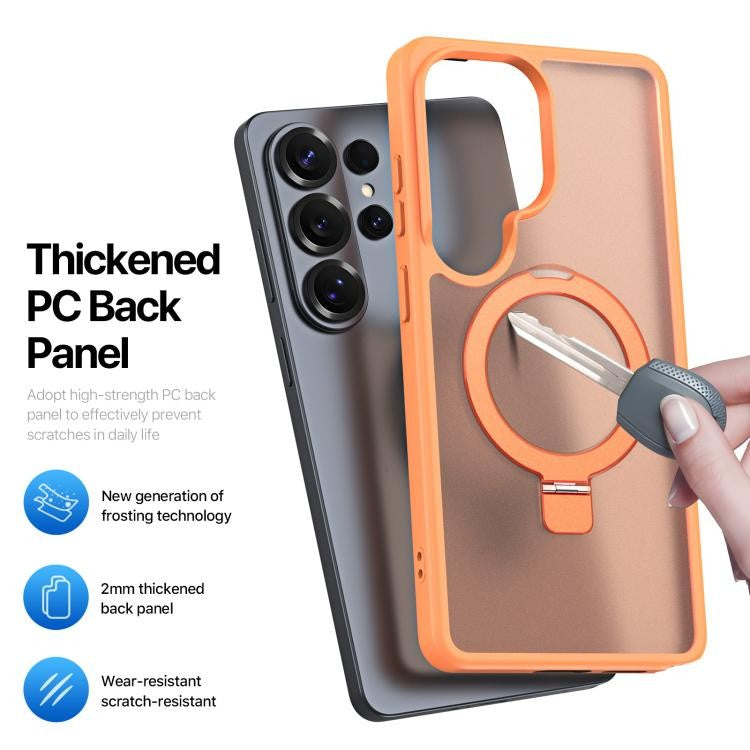 Dėklas Dux Ducis Yind Magnetic Stand Samsung S948 S26 Ultra oranžinis