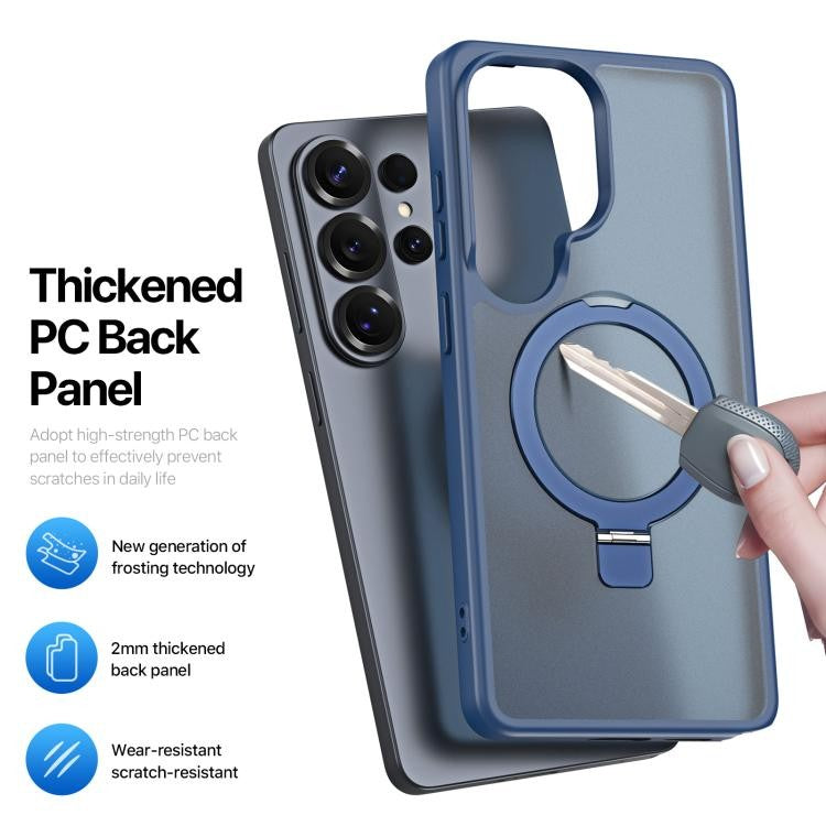 Dėklas Dux Ducis Yind Magnetic Stand Samsung S948 S26 Ultra tamsiai mėlynas