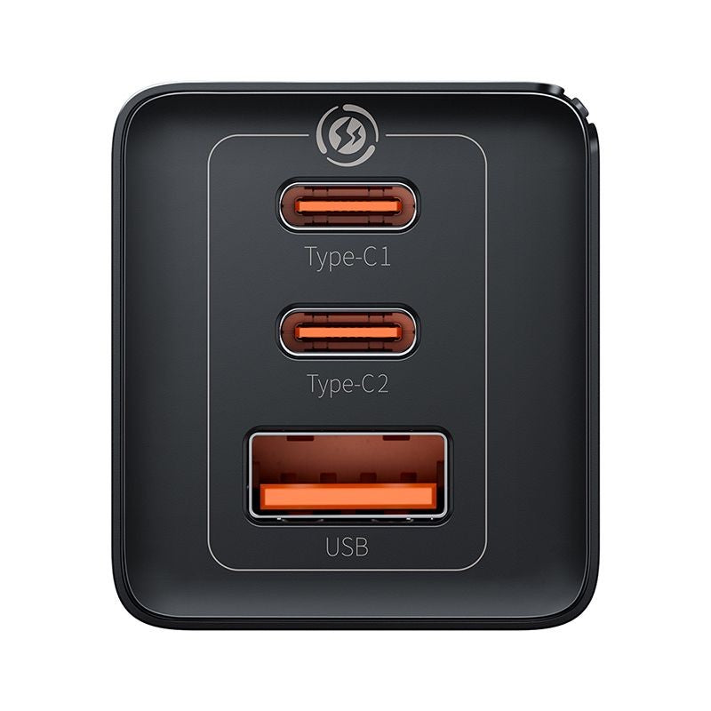 Įkroviklis Baseus GaN5 Pro 65W 2xUSB-C/USB-A + USB-C to USB-C cable juodas CCGP120201