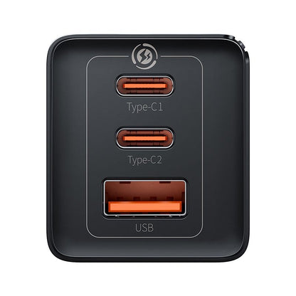 Įkroviklis Baseus GaN5 Pro 65W 2xUSB-C/USB-A + USB-C to USB-C cable juodas CCGP120201