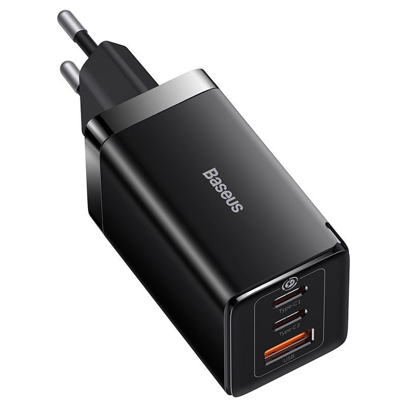 Įkroviklis Baseus GaN5 Pro 65W 2xUSB-C/USB-A + USB-C to USB-C cable juodas CCGP120201