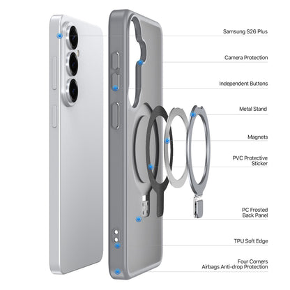 Dėklas Dux Ducis Yind Magnetic Stand Samsung S947 S26 Plus pilkas