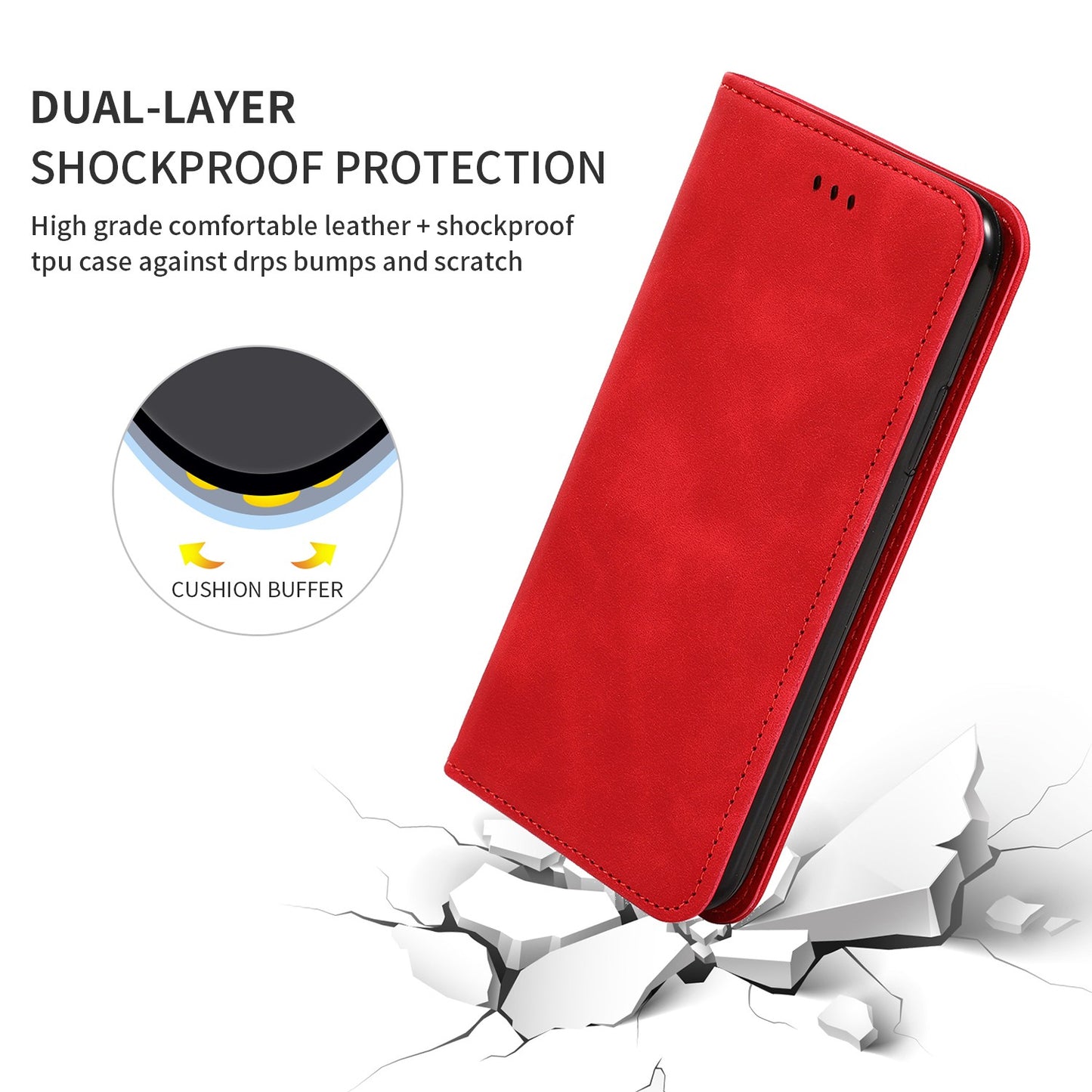 Dėklas Business Style Xiaomi Redmi Note 15 Pro 4G raudonas