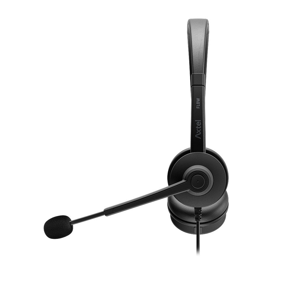 Ausinės su mikrofonu Axtel FLOW UC stereo USB-A/C juodos
