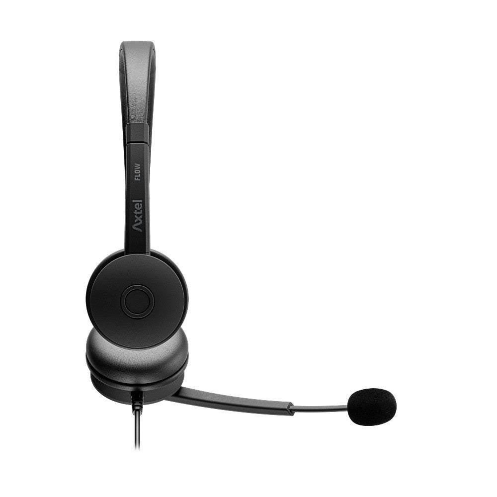 Ausinės su mikrofonu Axtel FLOW UC stereo USB-A/C juodos