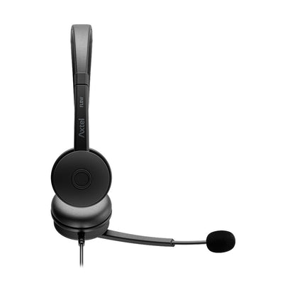 Ausinės su mikrofonu Axtel FLOW UC stereo USB-A/C juodos