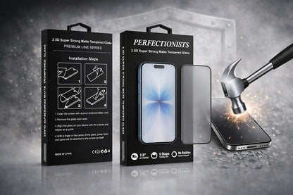 LCD apsauginis stikliukas Perfectionists 2.5D Super Strong Matte Tempered Glass Apple iPhone 17 Pro juodas
