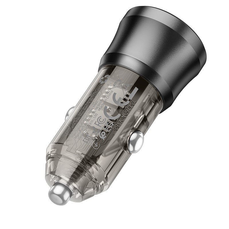 Automobilinis įkroviklis Borofone BZ25 38W USB-C/USB-A juodas