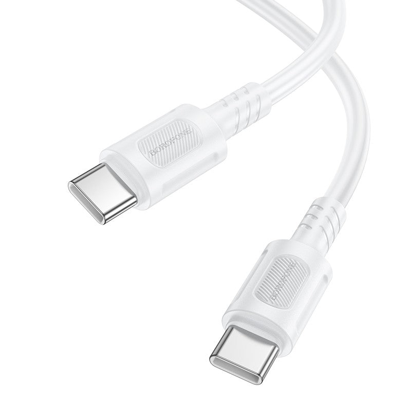 USB kabelis Borofone BX111 60W USB-C to USB-C 1.0m baltas