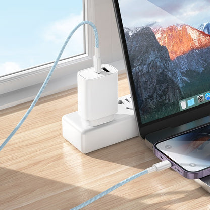 USB kabelis Borofone BX117 USB-C to Lightning 1.0m baltas