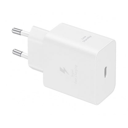 Įkroviklis Samsung EP-T4511XWEGEU 45W USB-C + USB-C to USB-C cable 1.8m baltas