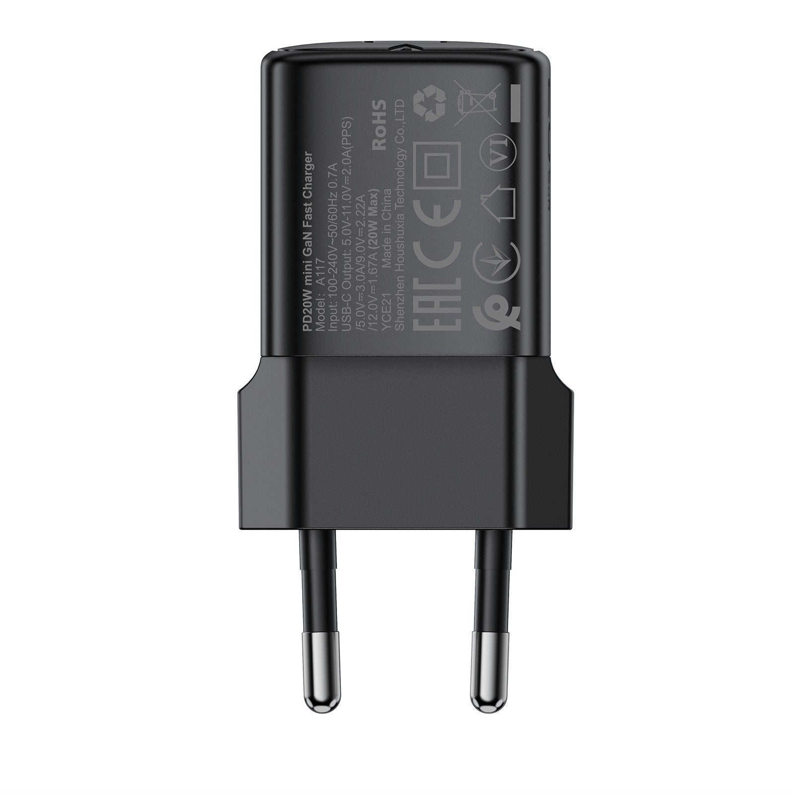 Įkroviklis Acefast A117 20W GaN USB-C juodas