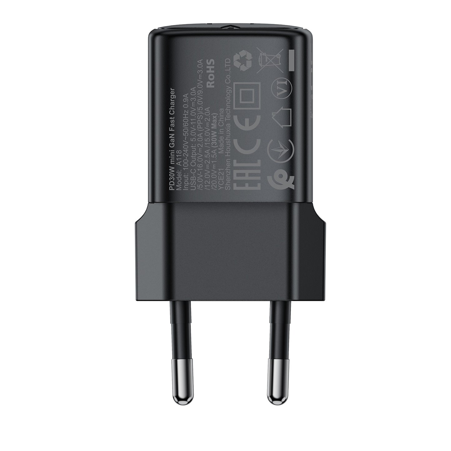 Įkroviklis Acefast A118 30W GaN USB-C juodas