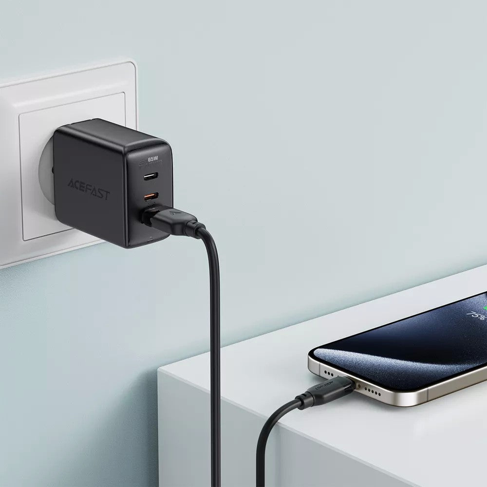 USB kabelis Acefast C16-04 USB-A to USB-C 1.2m juodas