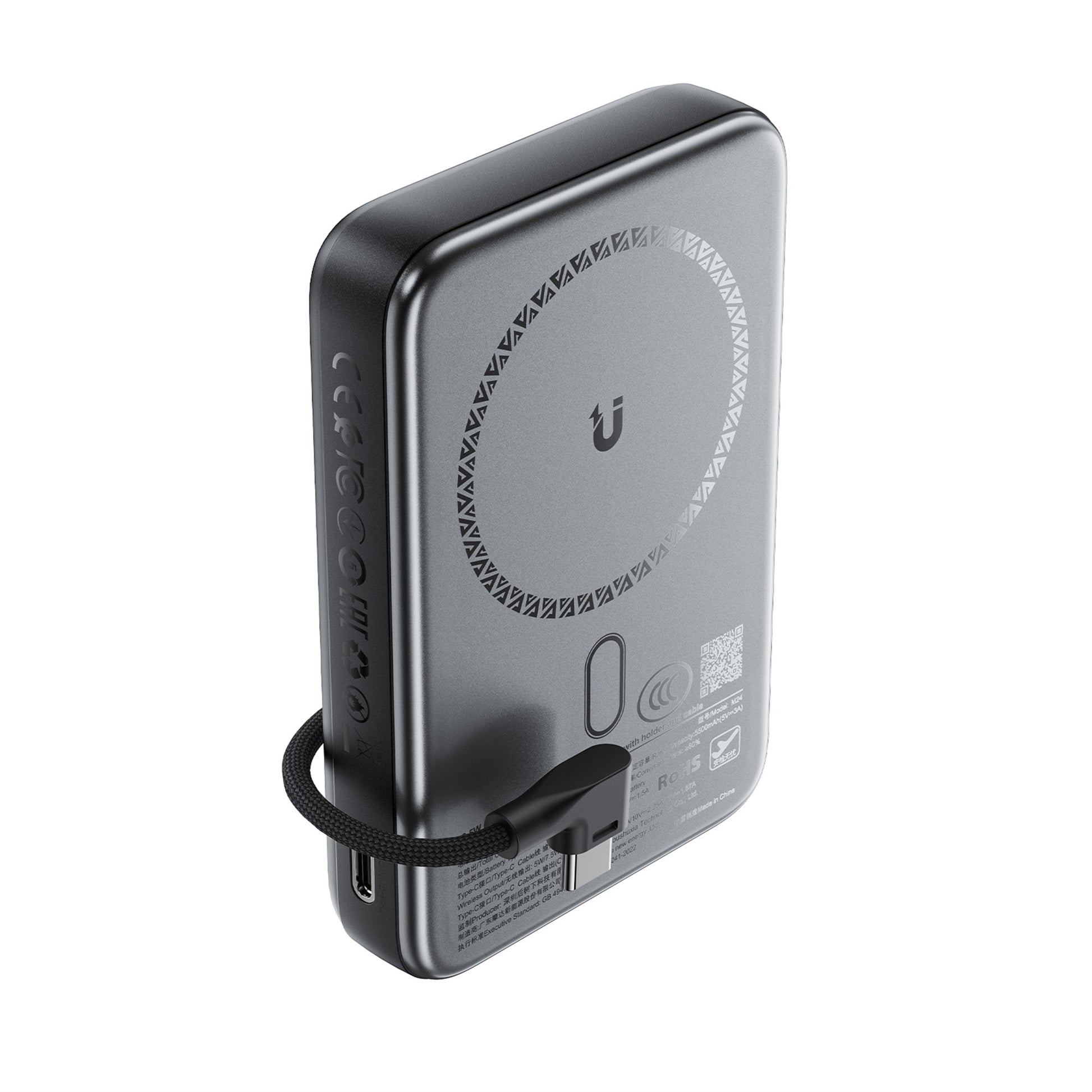Išorinė baterija Power Bank Acefast M24-10000 22.5W Magnetic Wireless 10000mAh juoda