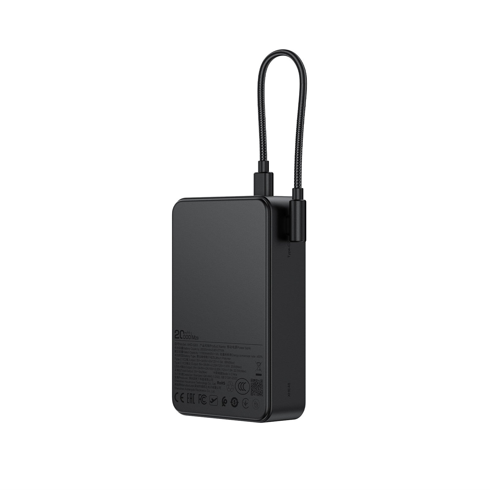 Išorinė baterija Power Bank Acefast M29-20000 22.5W 20000mAh juoda