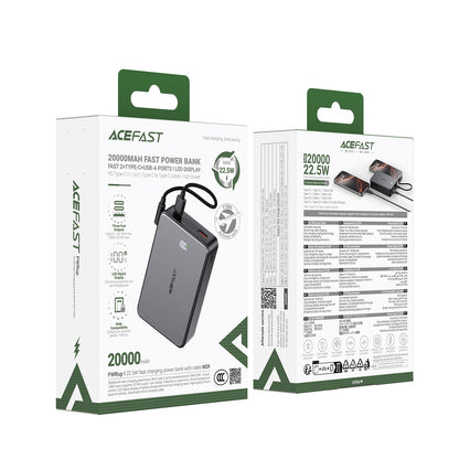 Išorinė baterija Power Bank Acefast M29-20000 22.5W 20000mAh juoda