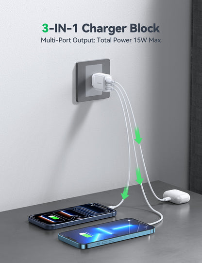 Įkroviklis Joyroom JR-TG6 30W 2xUSB-C/USB-A baltas