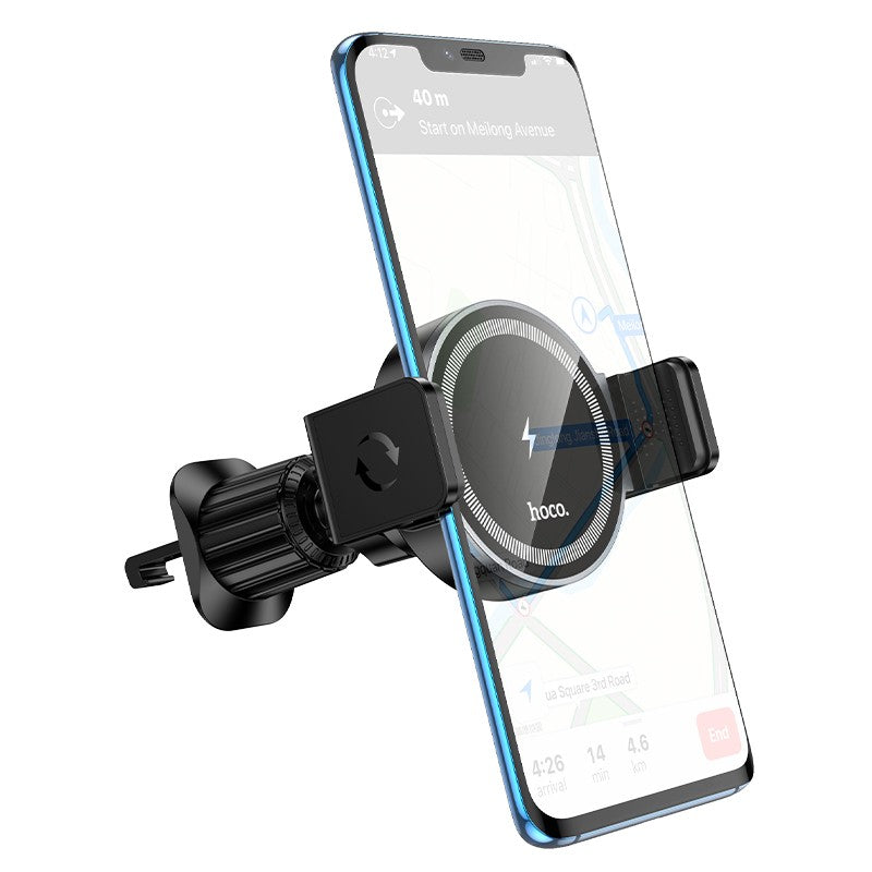 Automobilinis laikiklis-įkroviklis Hoco HW35 MagSafe 15W (air vent) juodas