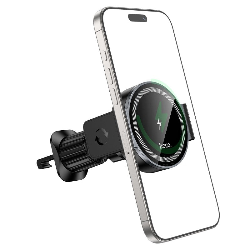 Automobilinis laikiklis-įkroviklis Hoco HW35 MagSafe 15W (air vent) juodas