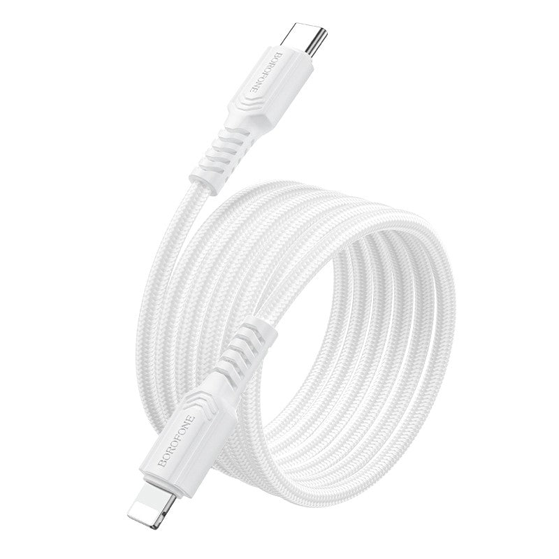 USB kabelis Borofone BX116 USB-C to Lightning 1.0m baltas