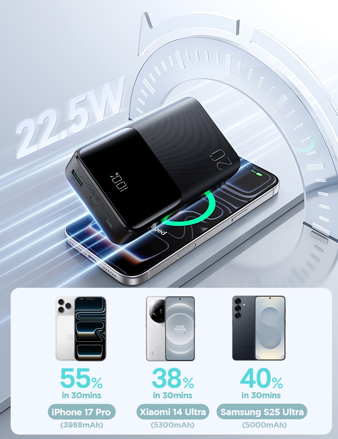 Išorinė baterija Power Bank Joyroom JR-QP192 Mini 22.5W 20000mAh juoda