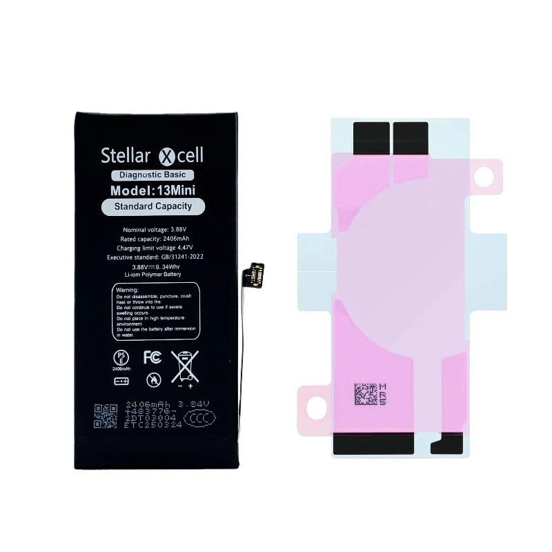 Akumuliatorius StellarXcell Diagnostic Apple iPhone 13 mini 2410mAh (Standart Capacity + HQ Copy BMS)