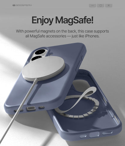 Dėklas Mercury Pure Magsafe Silicon Case Apple iPhone 16e/17e levandos pilka