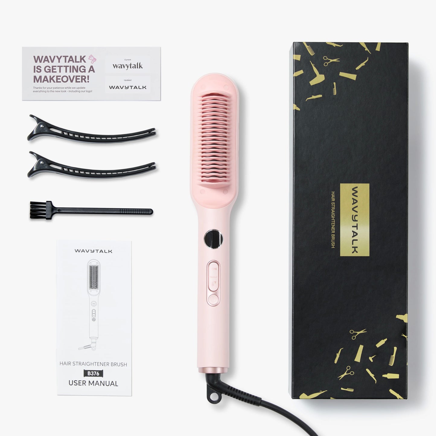 Plaukų formavimo šukos Wavytalk Sleek Sweep rožinės