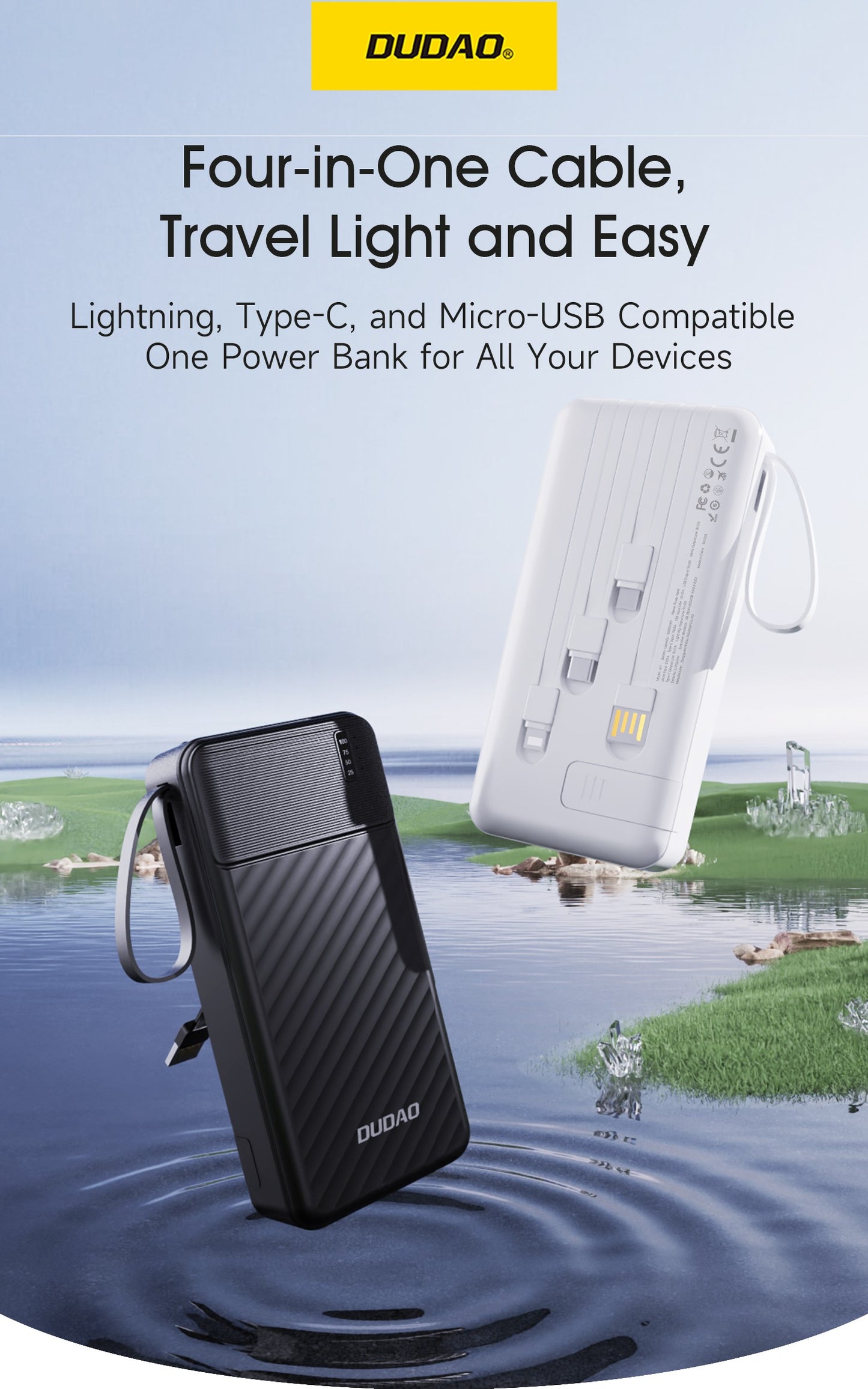 Išorinė baterija Power Bank Dudao K11 Pro 10W 20000mAh juoda