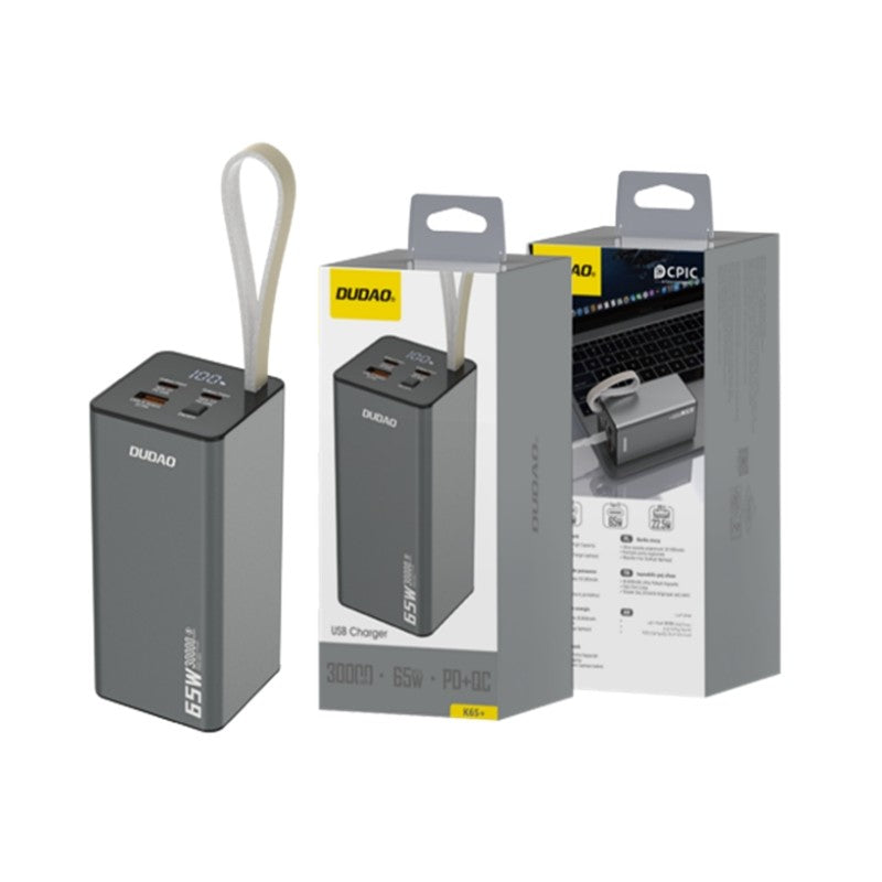 Išorinė baterija Power Bank Dudao K65+ 65W 30000mAh juoda