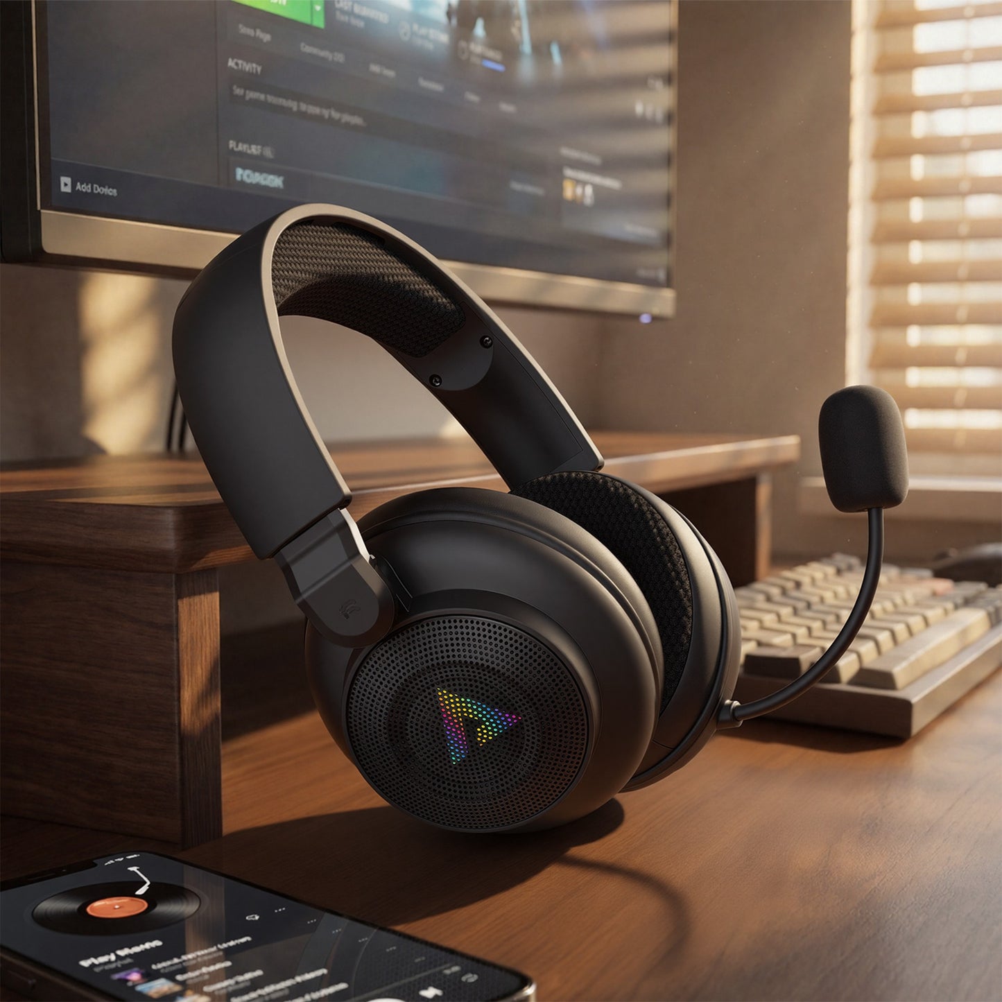 Belaidės ausinės Acefast H15 Gaming juodos