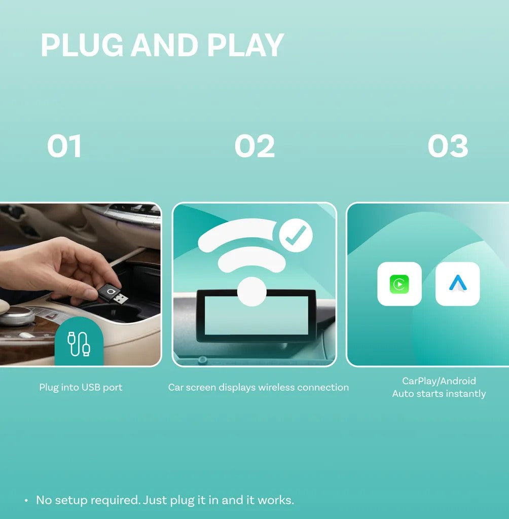 Belaidis CarPlay/Android Auto adapteris Ottocast Mini Aura juodas CA530-T
