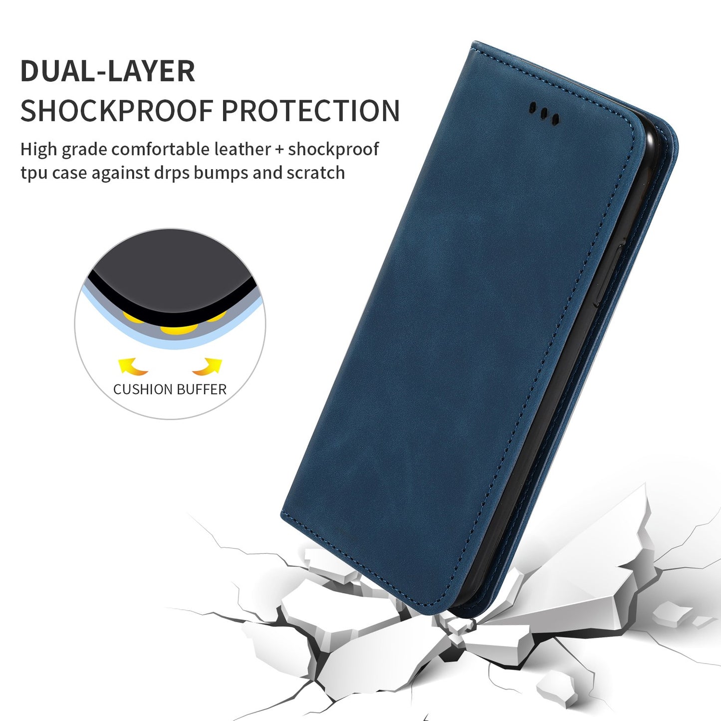 Dėklas Business Style Xiaomi Redmi A7 4G tamsiai mėlynas