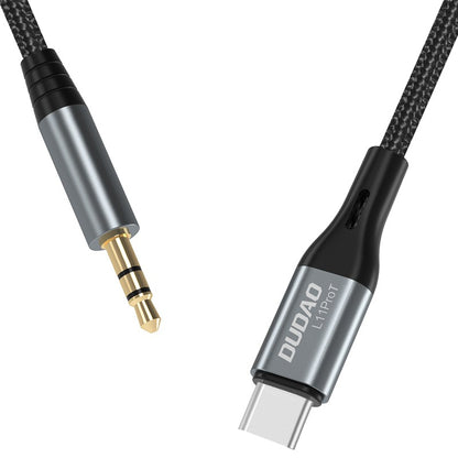 Audio kabelis Dudao L11ProT USB-C to 3.5mm 1.0m juodas