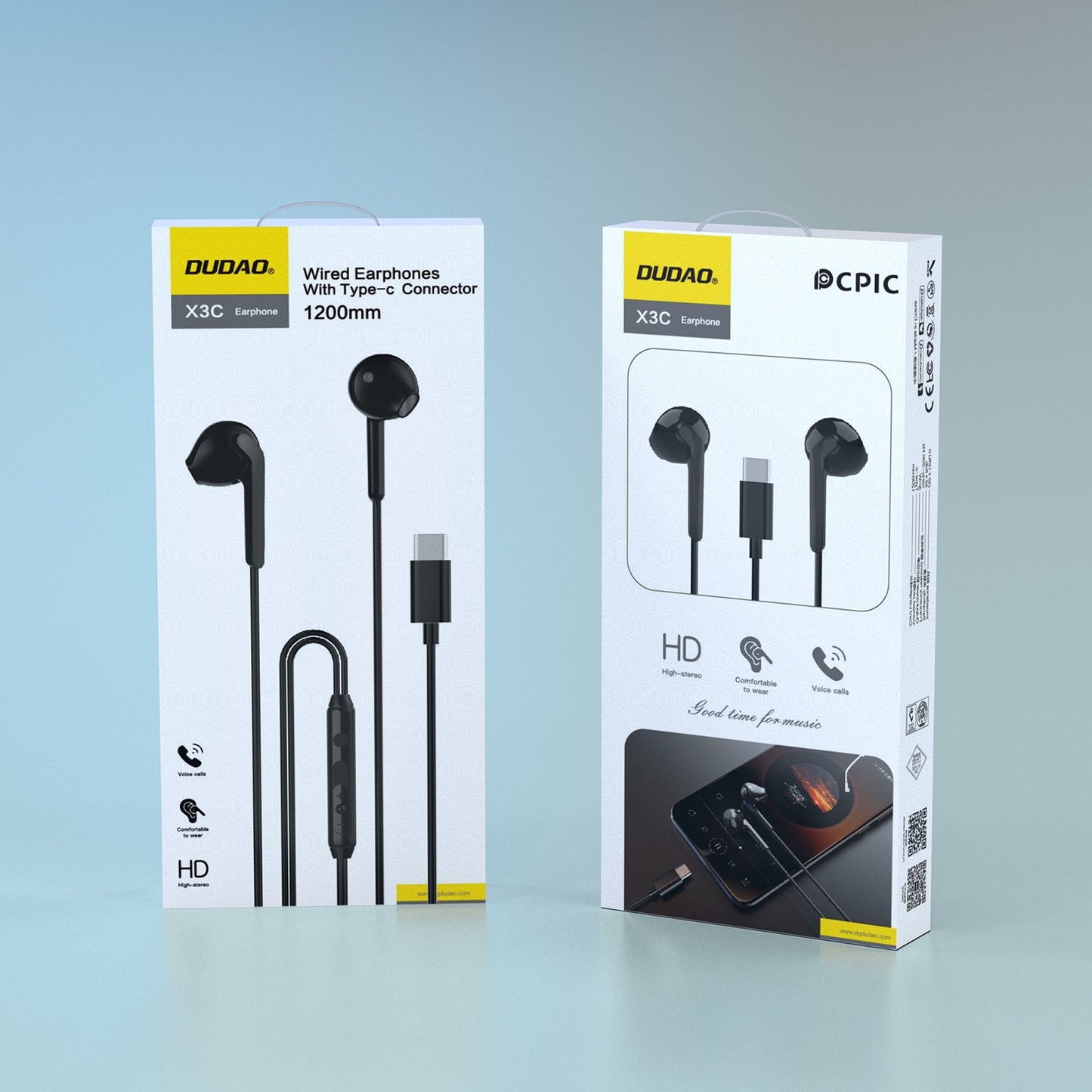 Ausinės Dudao X3C USB-C juodos