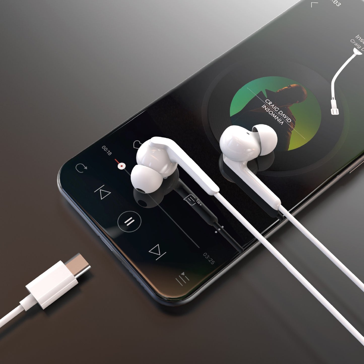 Ausinės Dudao X3C+ USB-C baltos
