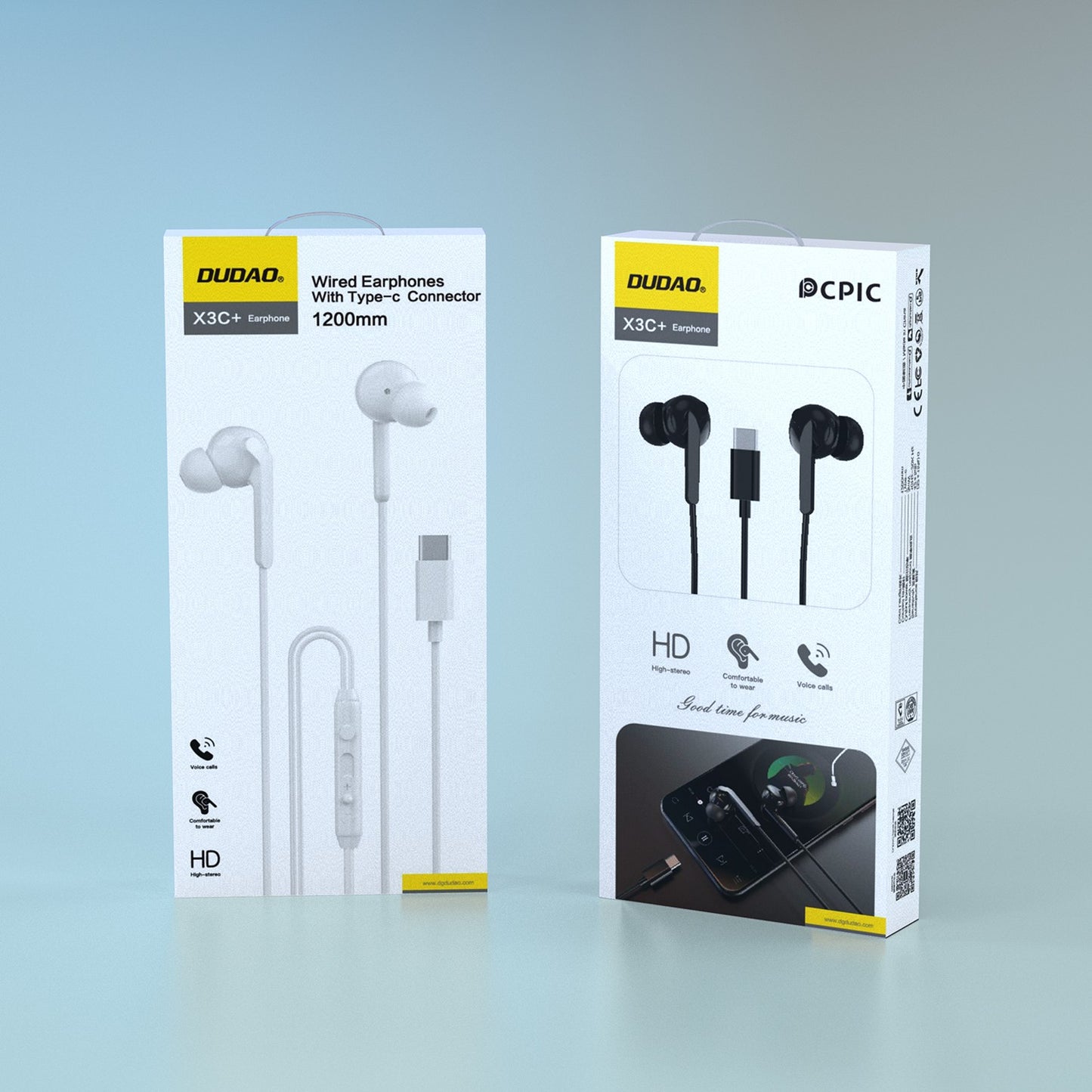 Ausinės Dudao X3C+ USB-C juodos