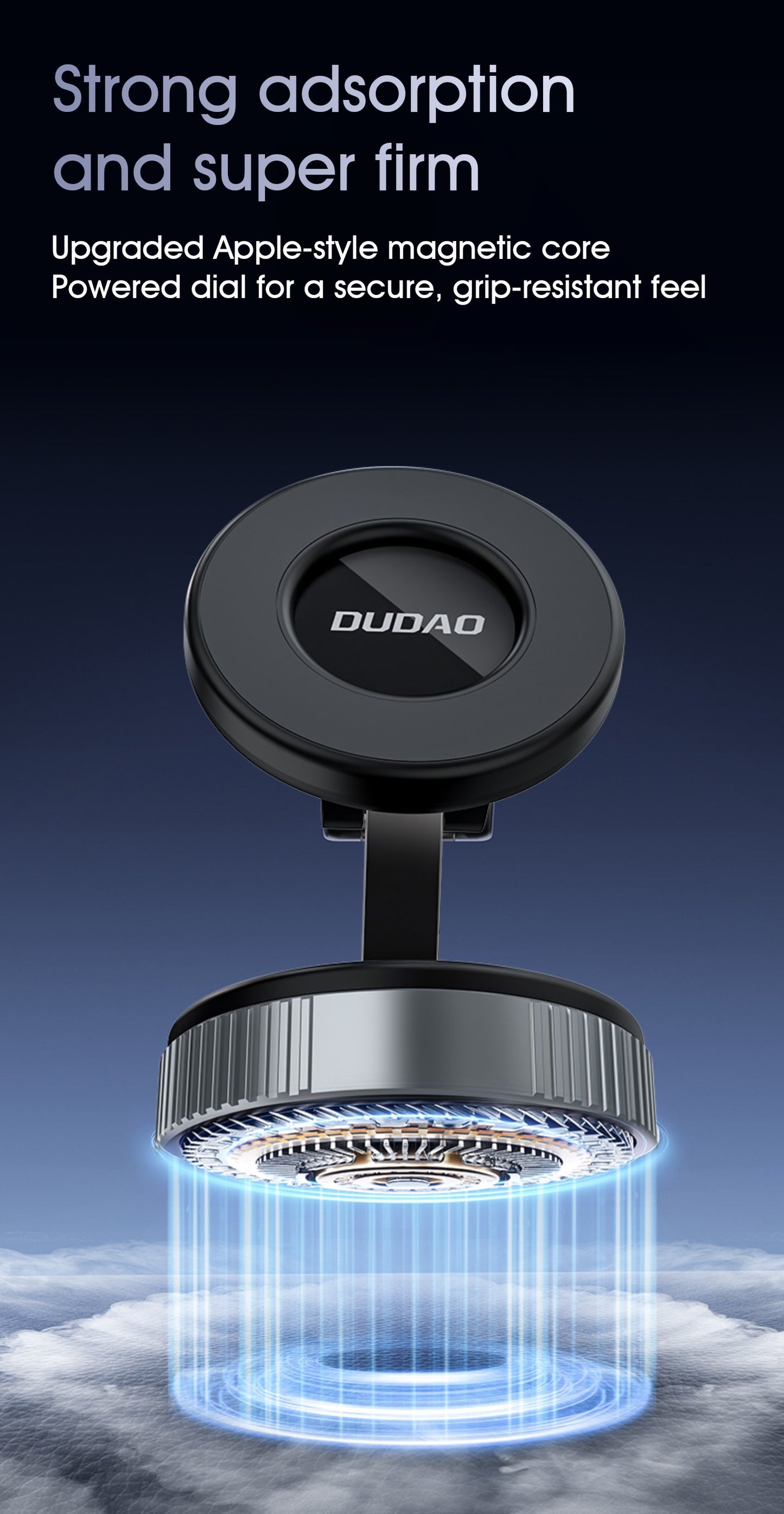 Automobilinis telefono laikiklis Dudao F24PRO MagSafe (dashboard/windshield) juodas