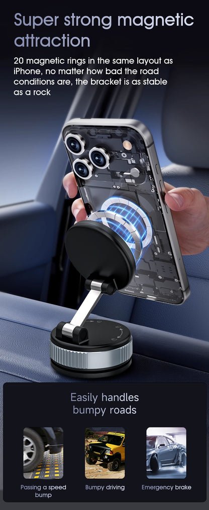 Automobilinis telefono laikiklis Dudao F24PRO MagSafe (dashboard/windshield) juodas