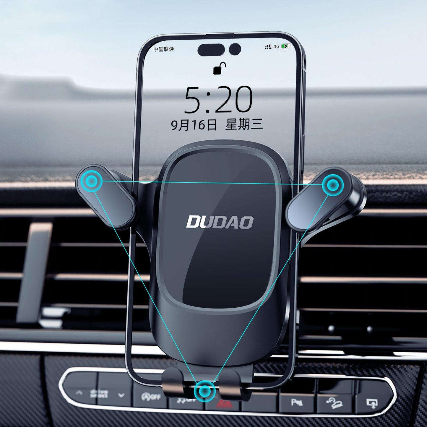 Automobilinis telefono laikiklis Dudao F5PRO (air vent) juodas