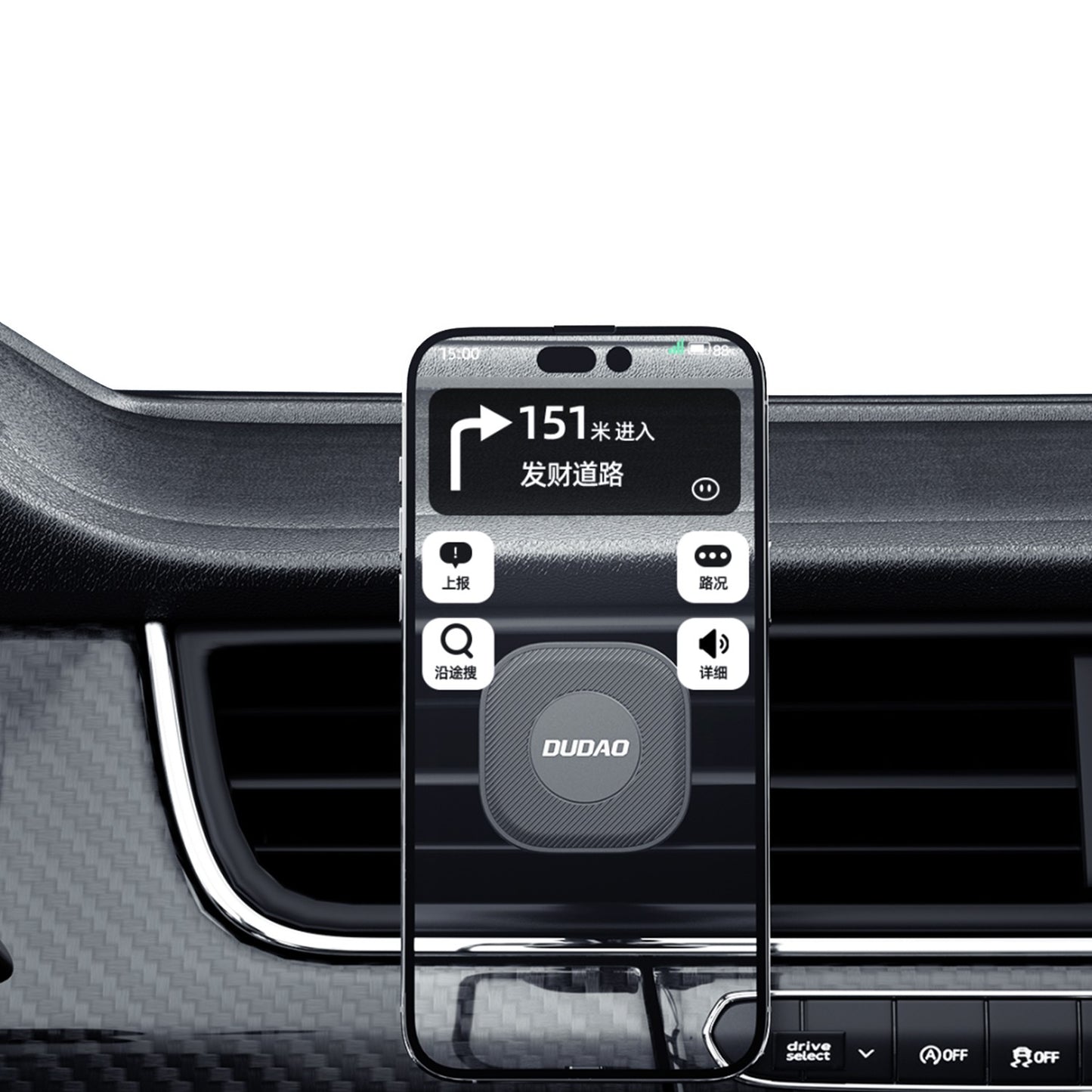 Automobilinis telefono laikiklis Dudao F6+ (air vent) juodas
